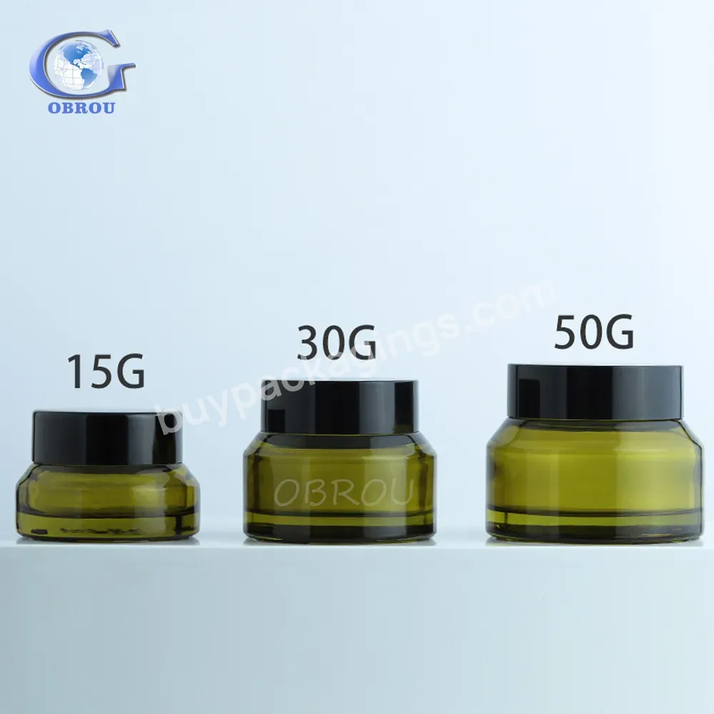 Nice Frosted Glass Jars Bottle Suppliers Amber Black Clear Glass Cosmetic Cream Jar With Bamboo Wooden Plastic Lid Wholesale - Buy Glass Jars,Glass Jar,Glass Bottle Jars.