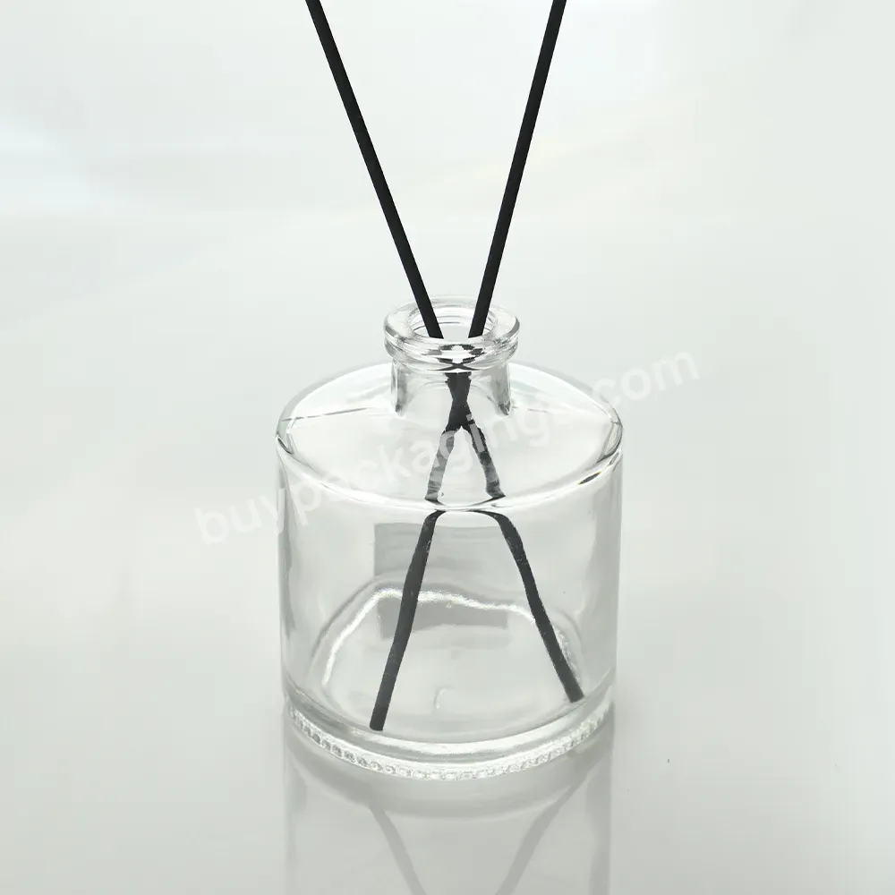 Nordic Style Clear Empty Difusor De Aceit Escencial Cylinder 50ml 100ml 150ml Reed Diffuser Bottle Glass With Wooden Caps