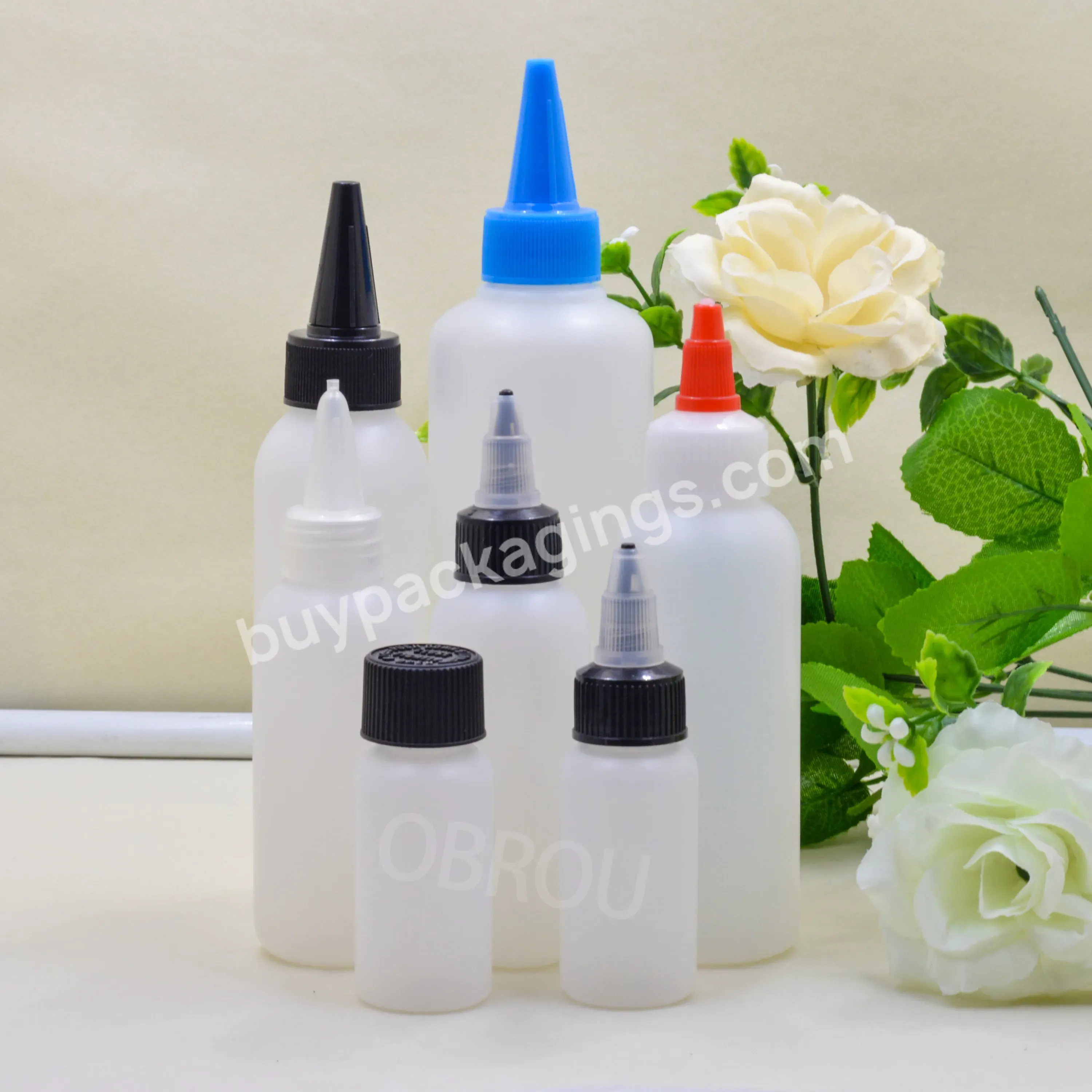 Obrou 30ml 60ml 100ml 120ml 250ml Squeezable Plastic Dropper Bottle With Twist Cap For Cosmetic Essential Oil - Buy 250ml Dropper Bottle,Cosmetic Bottle With Twist Cap,Plastic Bottle For Essential Oil.