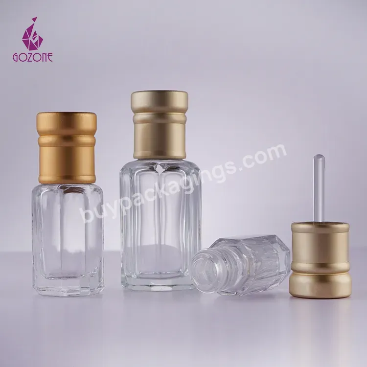 Octagonal 6ml 12ml Glass Stick Arabian Small Refillable Glass Crystals Empty Oil Perfume Bottles - Buy Arabic Crystal Oil Perfume Bottle,Crystal Perfume Bottle,Small Crystal Perfume Bottle.
