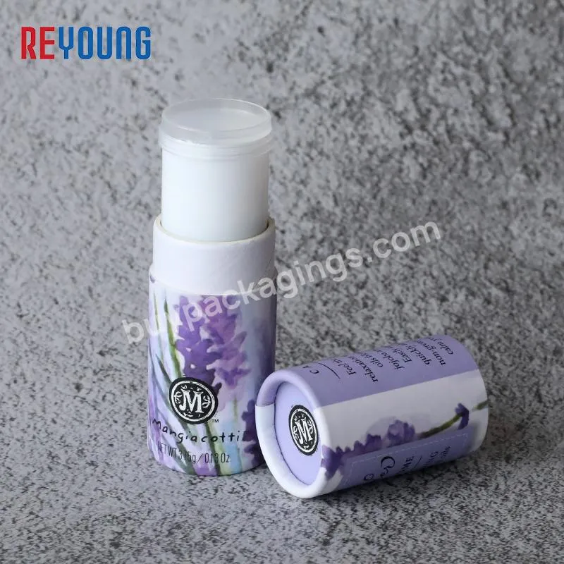 OEM 14g Custom Printed Twistable Lip Balm Container Twist Up Recyclable Cosmetic Paper Jar Cardboard Tube Packaging Manufacturer