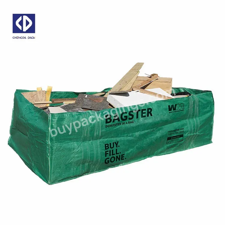 Oem 1mt Skip Bulk Bags Open Top Flat Bottom Garbage Dumpster Bag - Buy Construction Waste Bag,Fibc Bags 1000kgs,Skip Bag.