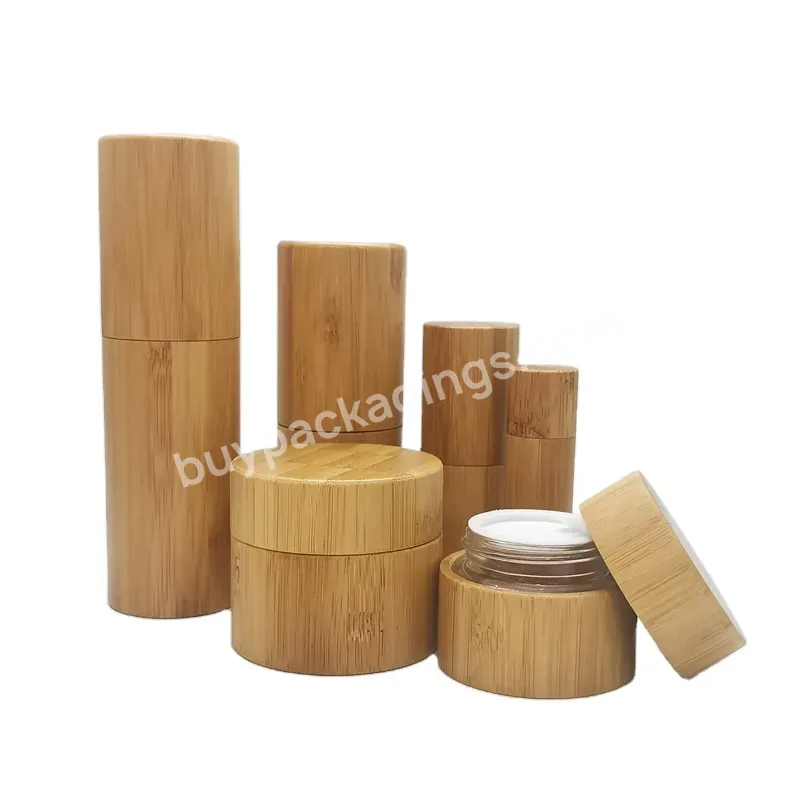 Oem Cosmetic Packaging Set Customized Eco-friendly Bamboo Series Bottle/jar/lip Balm/spray For Cosmetic Container Manufacturer - Buy Cosmetic Packaging Set,Bamboo Series,Bottle/jar/lip Balm/spray.