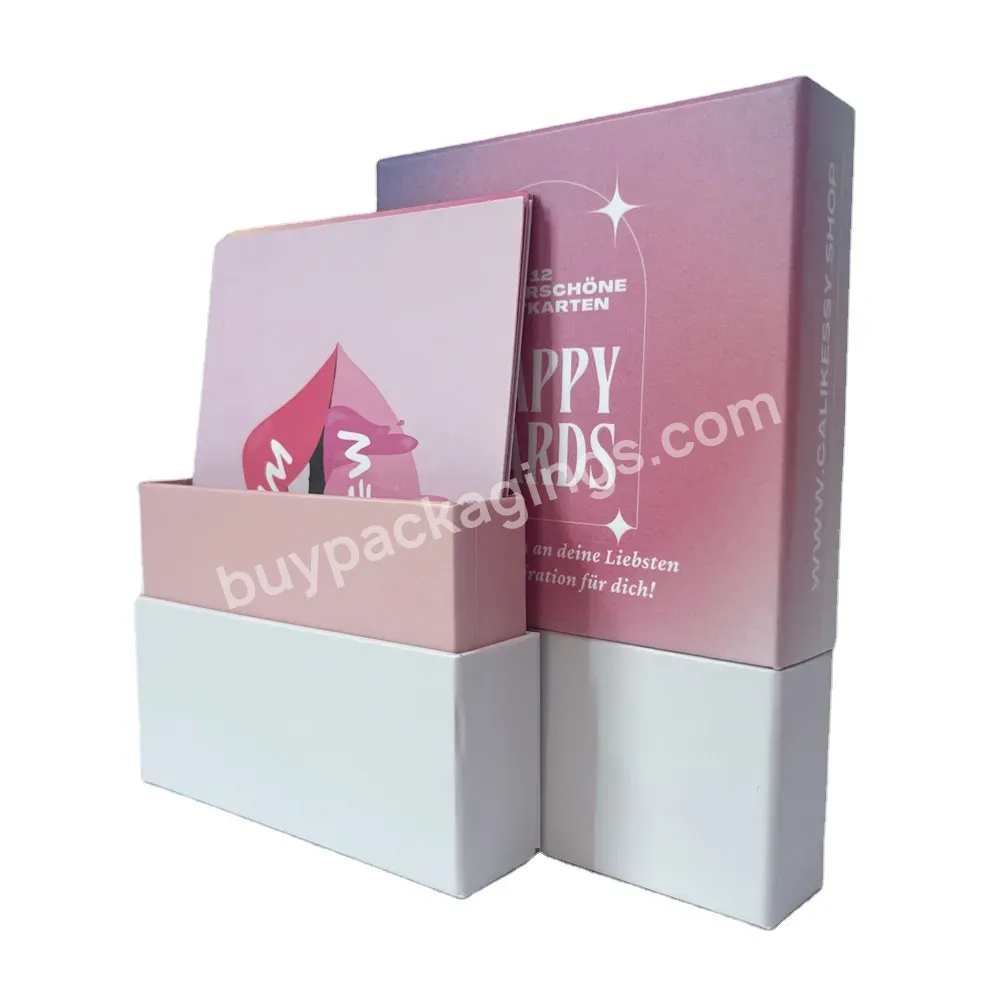 Oem Custom Art Paper Eco Friendly Daily Self Encouragement Affirmation Card Packaging Box With Holder - Buy Postcard Packaging Box Wholesale Hard Paper Custom Logo Luxury China Rigid Boxes With Card Sets,Wholesale Custom Logo Lid And Base Product Pac