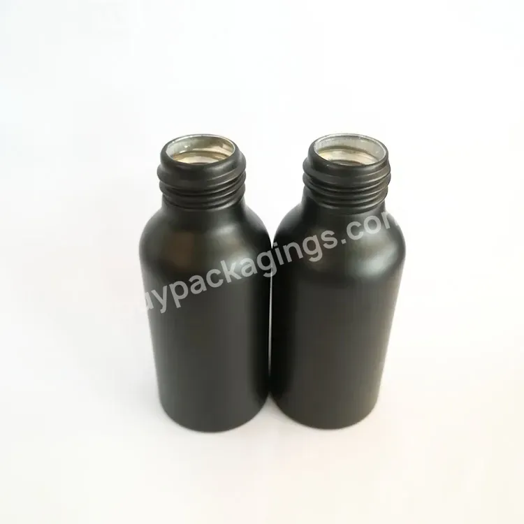 Oem Custom Empty Matte Black 30ml Aluminum Bottle For Cosmetic Shampoo Gel Cleaner / 1oz Metal Perfume Essential Oil Bottle Packages