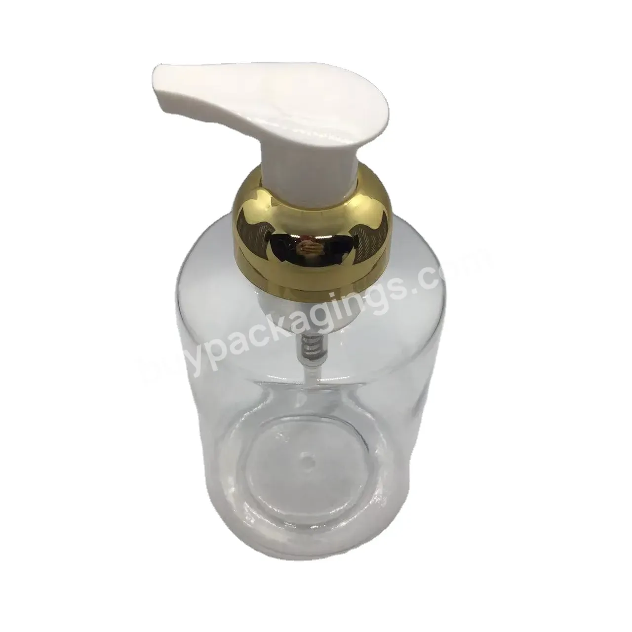Oem Custom Hot Selling 16oz Transparent Soap Foaming Pet Bottle With Gold Pump - Buy 16oz Transparent Foaming Bottle,16oz Foam Dispenser Bottle,Liquid Soap Dispenser Plastic Bottle 16oz.