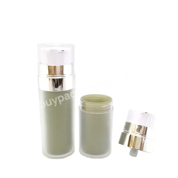Oem Custom Plastic Cosmetic Refillable Frosted Transparent Green Airless Bottle 30ml 50ml Airless Pump Lotion Bottle Manufacturer/wholesale - Buy Refillable Airless Bottle,Airless Pump Bottle,Airless Lotion Bottle.