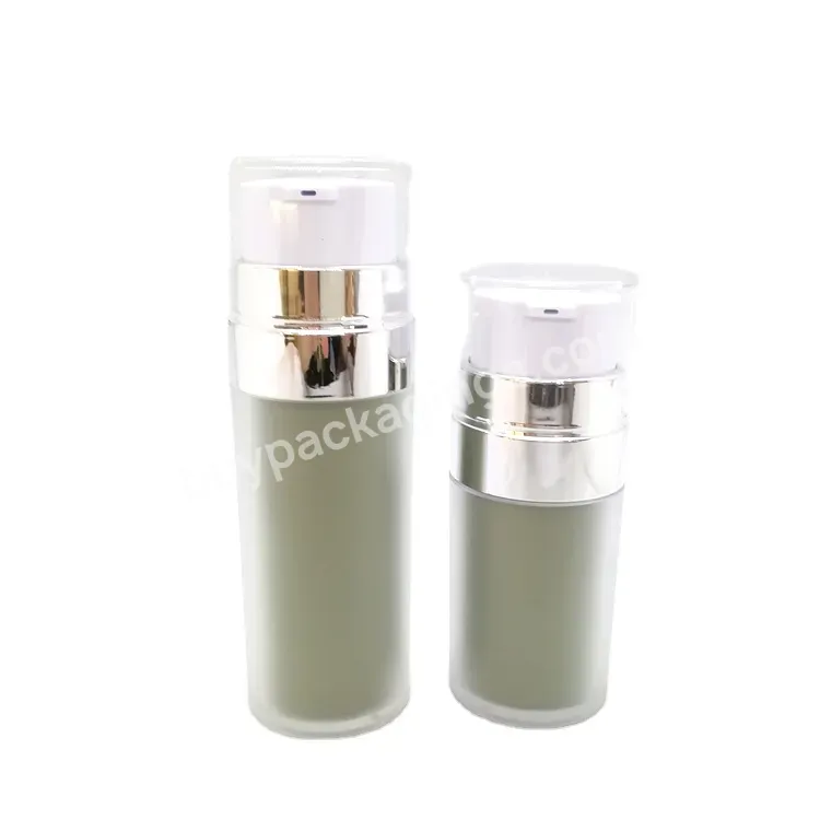 Oem Custom Plastic Cosmetic Refillable Frosted Transparent Green Airless Bottle 30ml 50ml Airless Pump Lotion Bottle Manufacturer/wholesale - Buy Refillable Airless Bottle,Airless Pump Bottle,Airless Lotion Bottle.