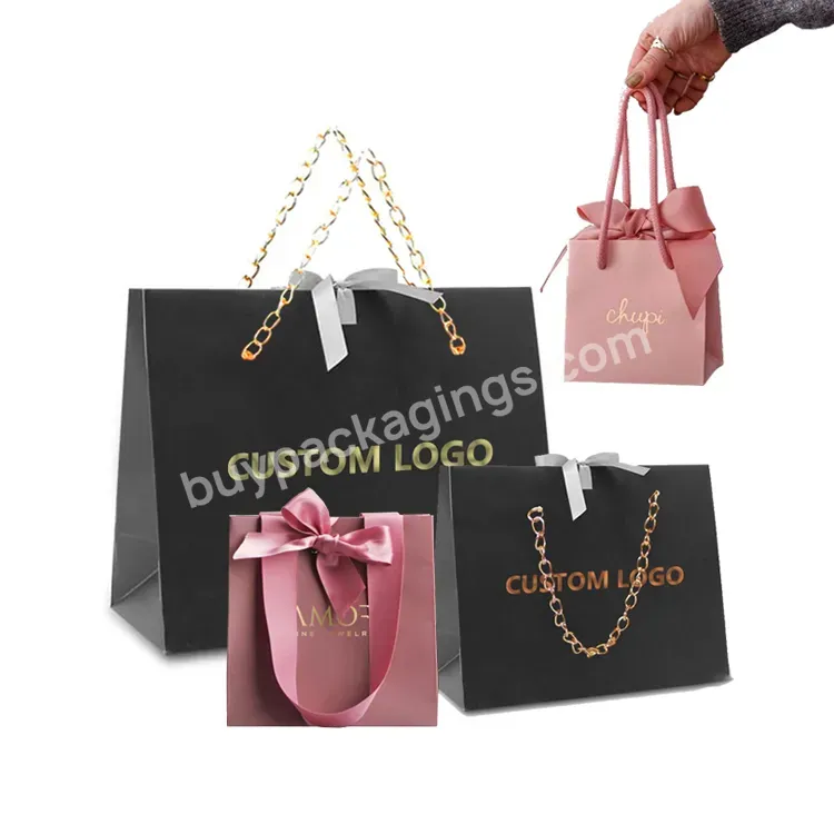 Oem Customized Printed Jewelry Clothing Packaging Retail Luxury Famous Brand Shopping Paper Gift Bags With Your Own Gold Logos - Buy Luxury Shopping Paper Bag,High Quality Paper Gift Bag,Famous Brand Paper Bag.