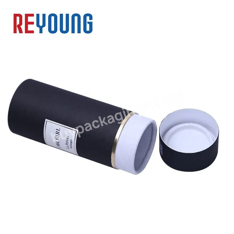 OEM Cylinder Shaped Gift Box Black Cosmetic Paper Tube Packaging For Tea Coffee Poster