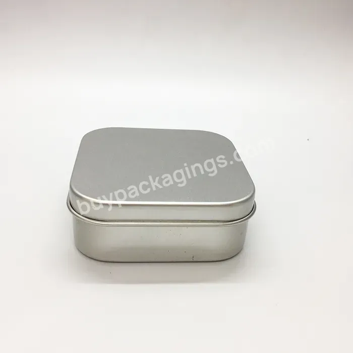 Oem Eco-friendly Metal Silver Cosmetic Container Cream Jar 90ml 3oz Square Alu Tin Jar For Soap Manufacturer/wholesale