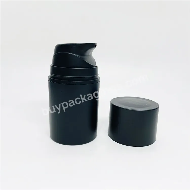 Oem Hot High Quality Frosted Black Airless Bottle Empty Cosmetic Plastic Airless Pump Bottles 50ml 1.7oz