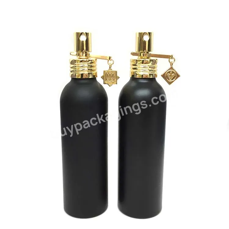 Oem Matte Black Aluminum Pump Sprayer Bottle Luxury Metal Aluminum Sprayer With Clip For Perfume Packaging