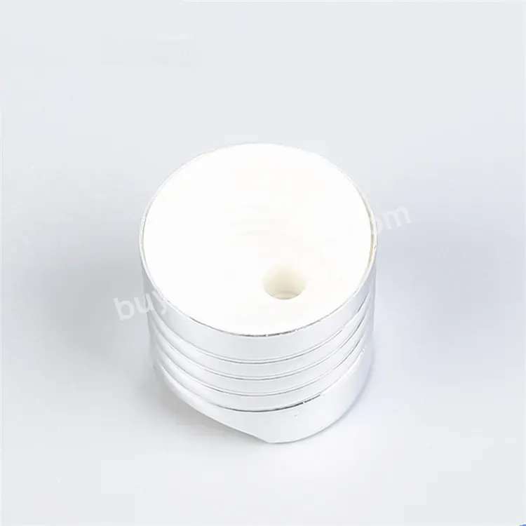 Oem Oem Custom 24/410 Screw Thread Shiny Silver Aluminum Oxide Plastic Disc Top Cap Manufacturer/wholesale