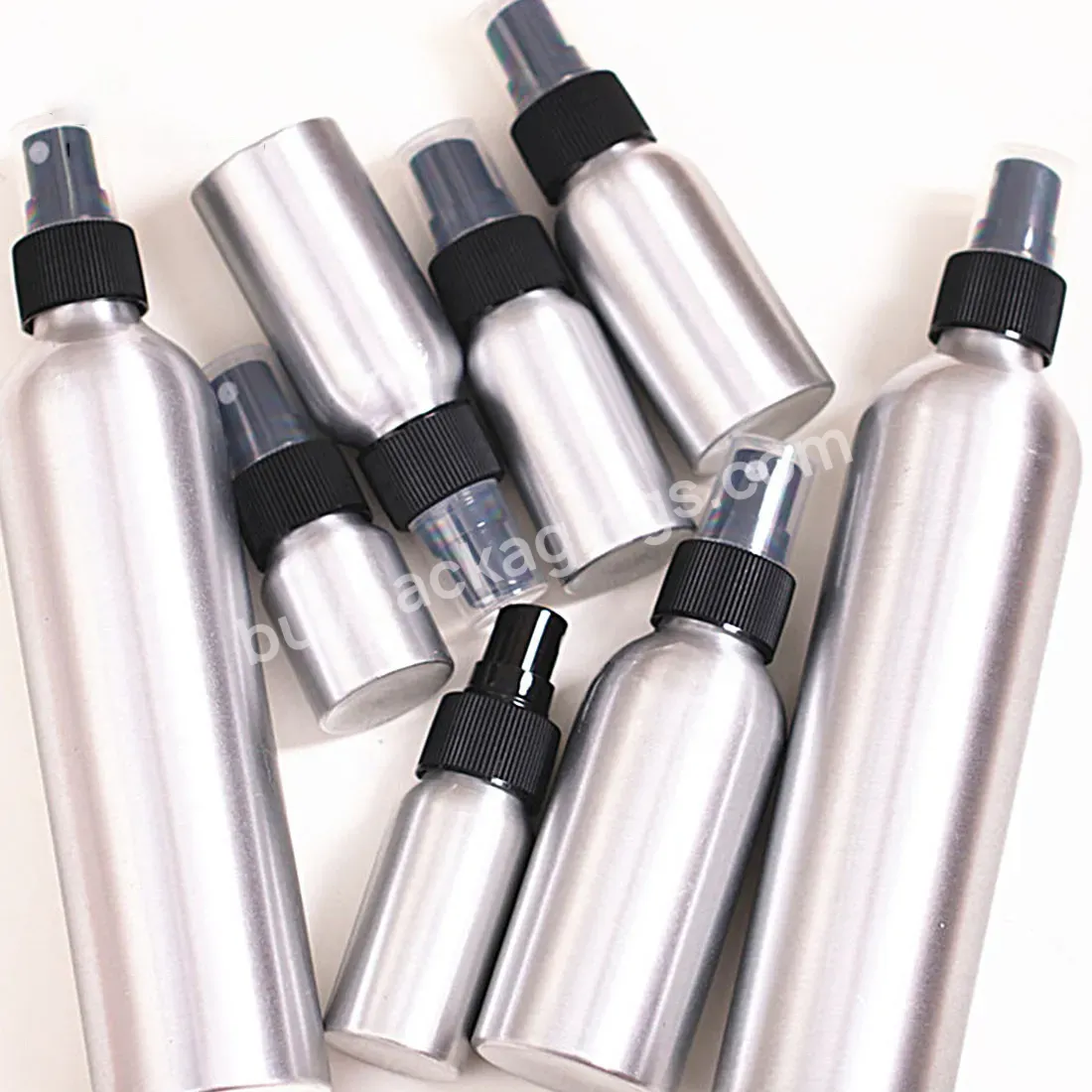 Oem Oem Custom 30ml 50ml 100ml Aluminium Spray Bottle Refillable Black Pump Sprayer Atomizer For Cosmetic