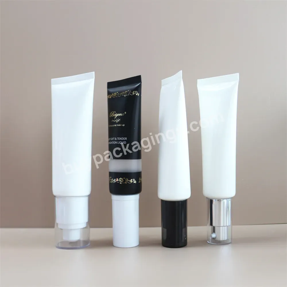 Oem Plastic/aluminum Cosmetic Tube Offset Printing Matte Nude Body Lotion Packaging Tube Airless Pump - Buy Essential Soft Green Plastic Pe Abl Hand Cream Packaging Cosmetic Lotion Tube,100 Ml Cosmetic Container Hand Cream Packaging Long Bamboo Lid P
