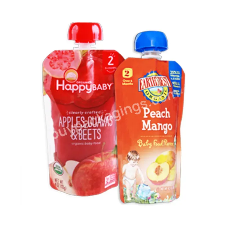 Oem Printing Private Label Biodegradable Reusable Baby Food Energy Gel Juice Beverage Refillable Packaging Bag Pouch With Spout - Buy Gel Pouch,Baby Food Packaging,Spout Pouch Packaging.