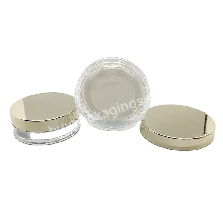 Oem Rts Glossy Golden Screw Lid Acrylic Cream Jar 10g 20g 30g 50g Manufacturer/wholesale