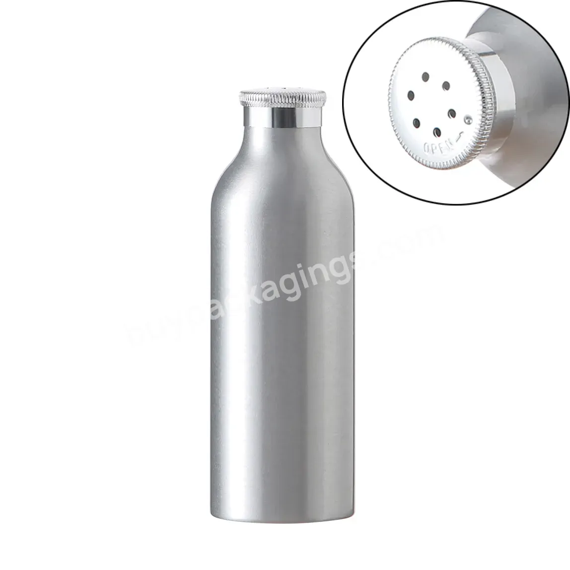 Oem Shiny Silver Aluminum Powder Shaker Bottle For Baby Care 100g