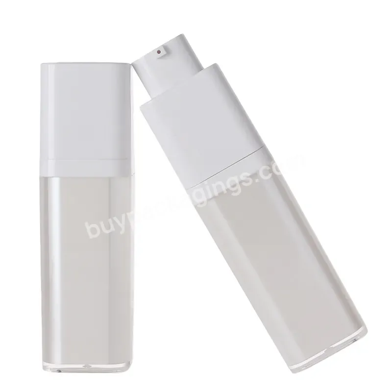 Oem Square Twist-up Airless Pump Dispense Bottle For Skin Care Products 15ml 20ml 30ml 50ml