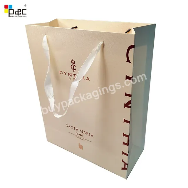 Oem Wholesale High Quality Matt Lamination White Paper Ribbon Luxury Gift Bags Custom Logo Paper Bag - Buy Custom Luxury Fashion Cardboard Box,Handles Bag,Paper Bag.