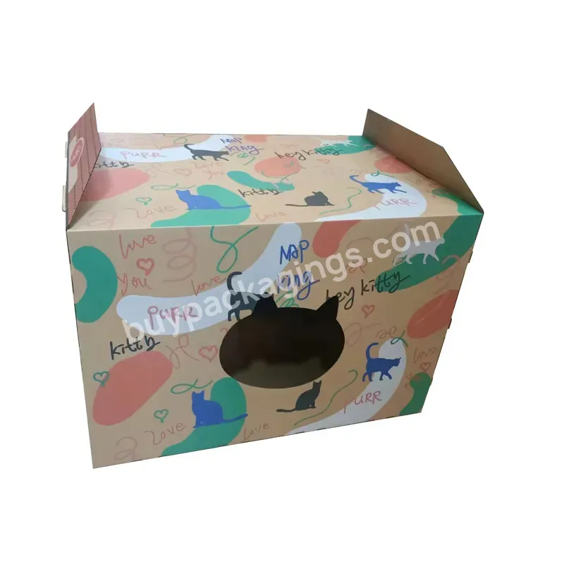 Oem/odm Wholesale Custom Logo Corrugated Paper Box Cat House Cardboard - Buy Eco Friendly Cat Scratcher Cardboard Cat House,Cardboard Cat House,Milk Box House.
