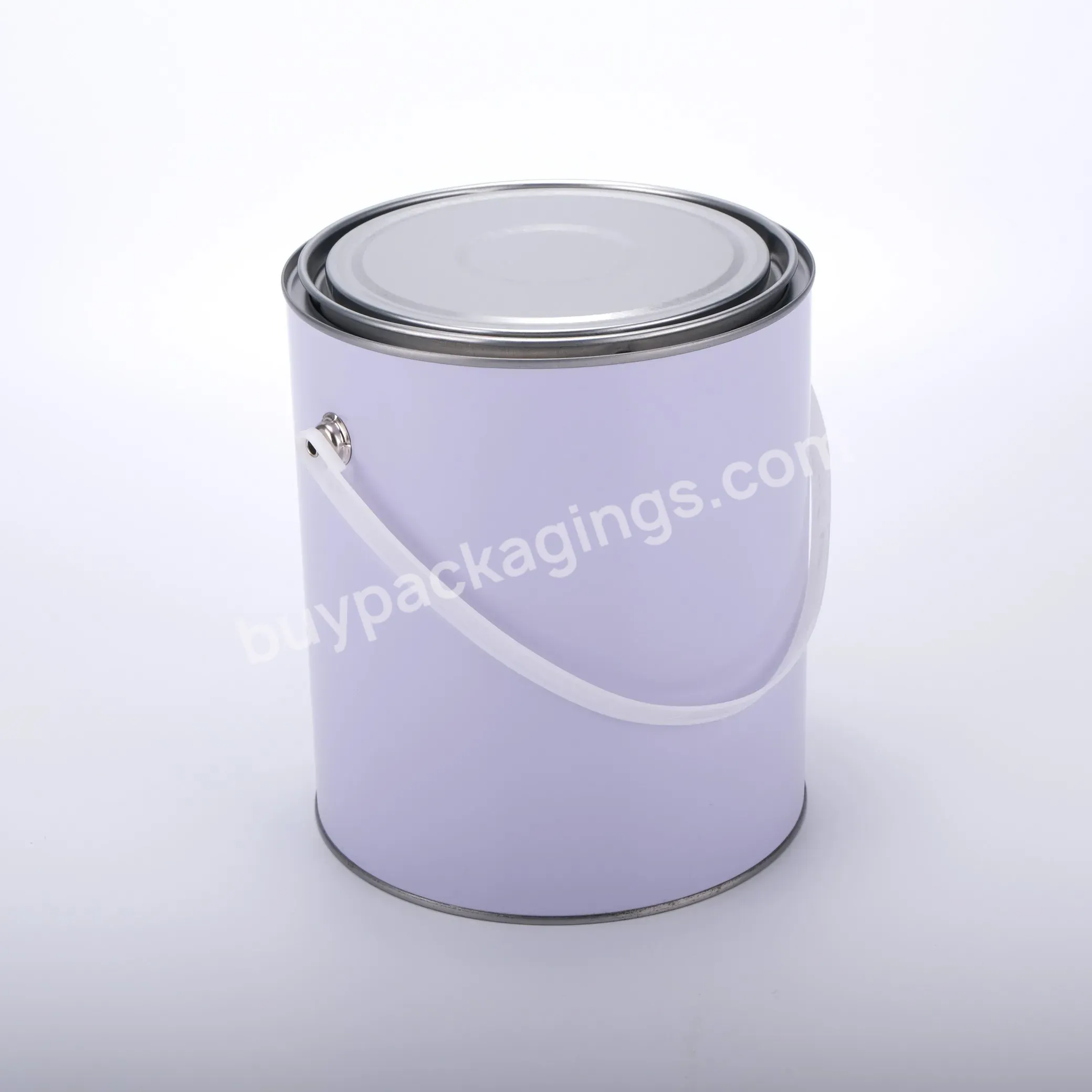Oil Tin Can 3.7l Wholesale Food Grade Custom Print Metal Olive Packaging With Plastic Spout Lid For Cooking - Buy Metal Paint Can,Round Paint Can,Tin Can For Paints.