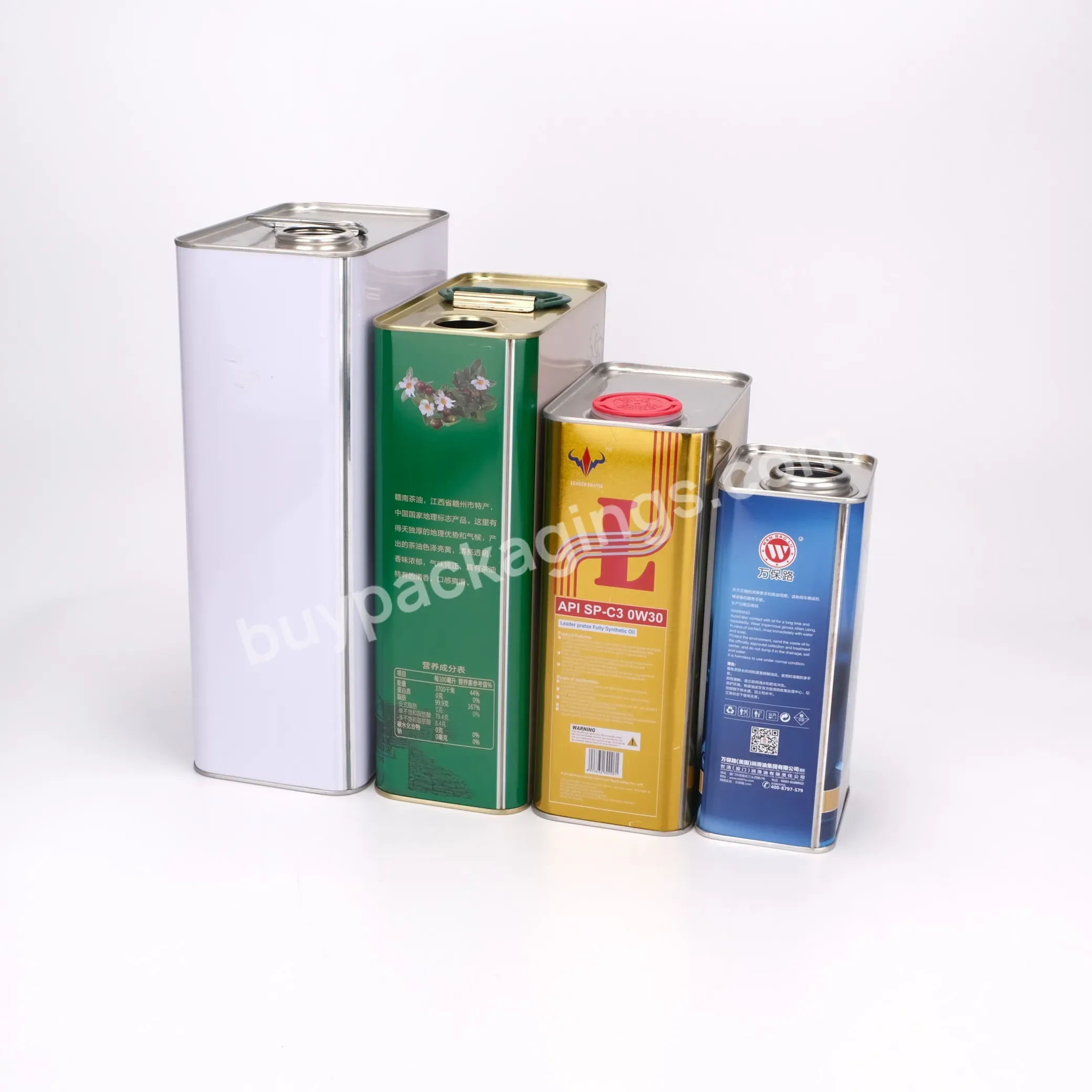 Oil Tin Can Wholesale Food Grade Custom Print Metal Olive Packaging With Plastic Spout Lid For Cooking - Buy 4l Empty Oil Tin Can,Food Grade Custom Print Metal Olive Packaging With Plastic Spout Lid,1 Gallon Tin Can.