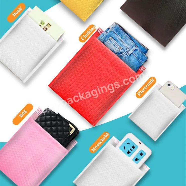 One Color One Style Custom EcoFriendly Full Printing Shockproof Waterproof Matte Film Bubble Mailer Padded Envelope Courier Bag