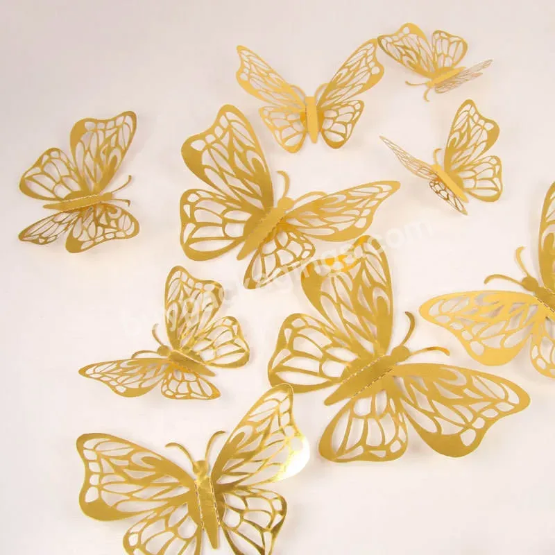 Openwork Butterfly Wall Sticker 3d Three-dimensional Hollow Bouquet Butterfly Decoration Party Supplies - Buy Bouquet Butterfly Decoration,Birthday Party Supplies,Openwork Butterfly Wall Sticker.