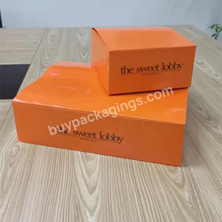 Orange Folding Printing Cardboard Paper Divider Cupcake Packaging Custom Cookie Box - Buy Cupcake Boxes Wholesale,Cupcake Holder Paper Box,Printed Paper Packaging Box.