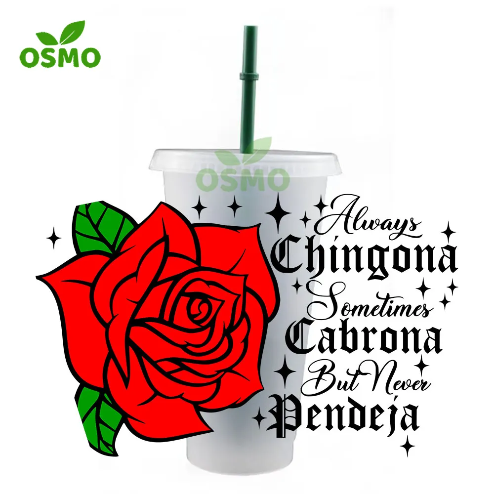 Osmo Factoroy Custom 3D Uv Dtf Transfer Cup Wraps Vinyl Transfer Wraps for 16oz 24oz Cups Tumblers Libbey Glass Cans