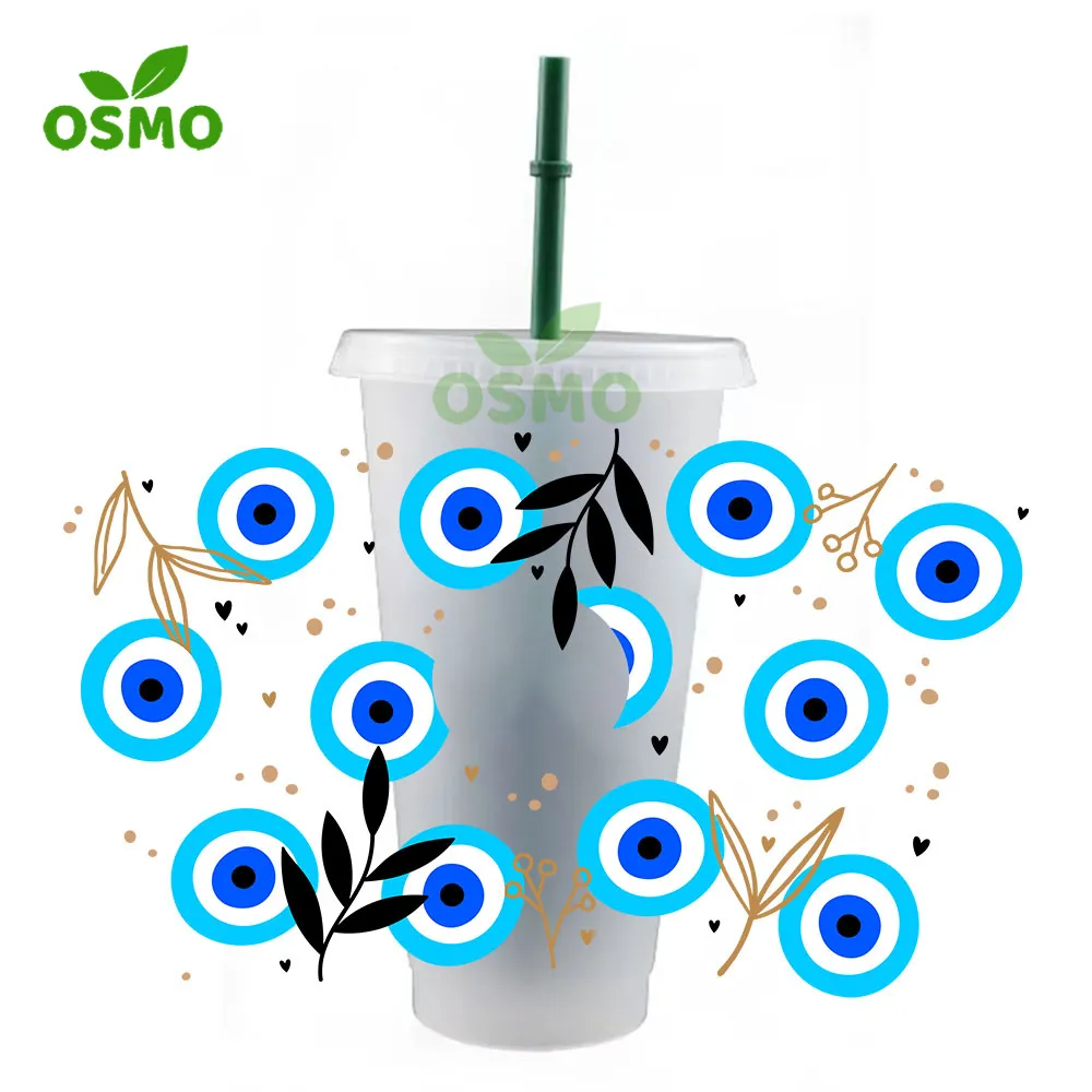 Osmo Factoroy Wholesale 3D Uv Dtf Transfer Wraps Custom Cup Wraps for 16oz 24oz Cups Tumblers Libbey Glass Cans