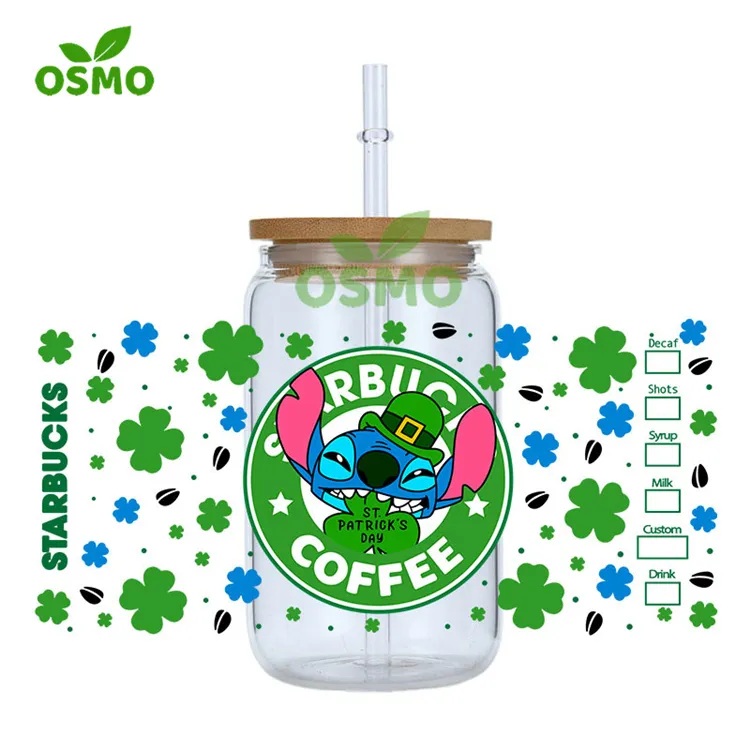 Osmo Factoroy Wholesale Custom Uv Dtf Transfer Cup Wraps Eco Solvent Transfer Wraps for Cups Tumblers Libbey Glass Cans