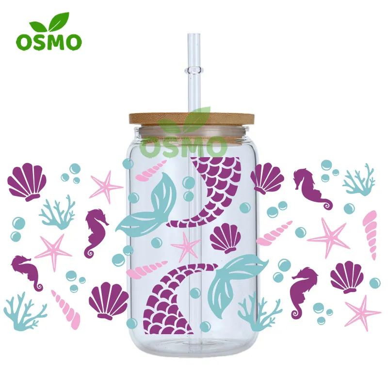 Osmo Factoroy Wholesale Custom Uv Dtf Transfer Cup Wraps Vinyl Transfer Wraps for Cups Tumblers Libbey Glass Cans