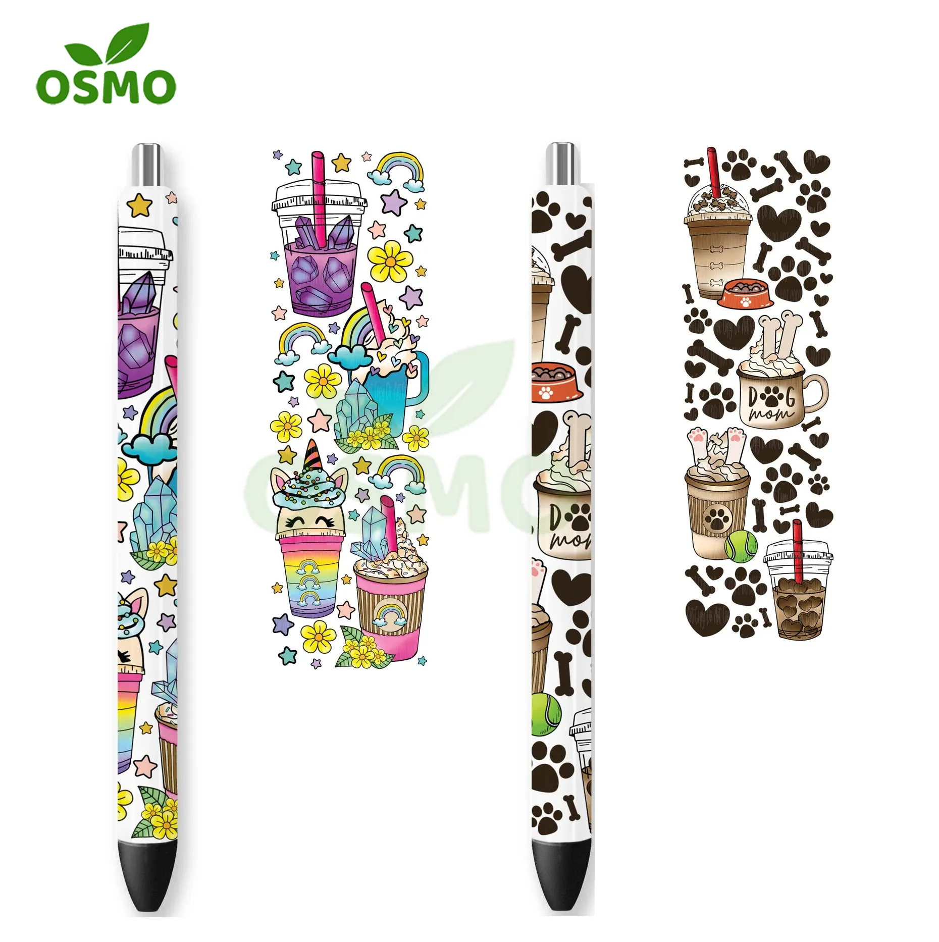 Osmo Factoroy Wholesale Customize UV Dtf Pen Wraps Eco Solvent Transfers Pen Decal Stickers