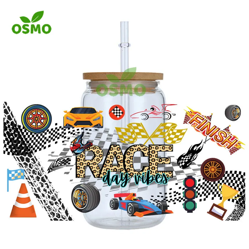 Osmo Factoroy Wholesale Customized 3D UV Dtf Transfer Cup Wraps For 16oz Libbey Glass Beer Cans 24oz Cold Cup Wraps