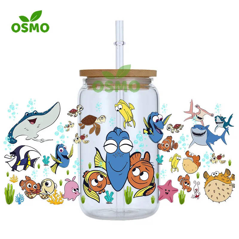 Osmo Factoroy Wholesale UV Dtf Cup Wraps Eco Solvent Transfers Sticker Boss Babe Decals for 16oz 20oz Libbey Glass Can