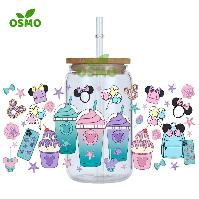Osmo Factoroy Wholesale Uv Dtf Transfer Cup Wraps Custom Die Cut Sublimation Transfers for Cups Tumblers Libbey Glass Cans