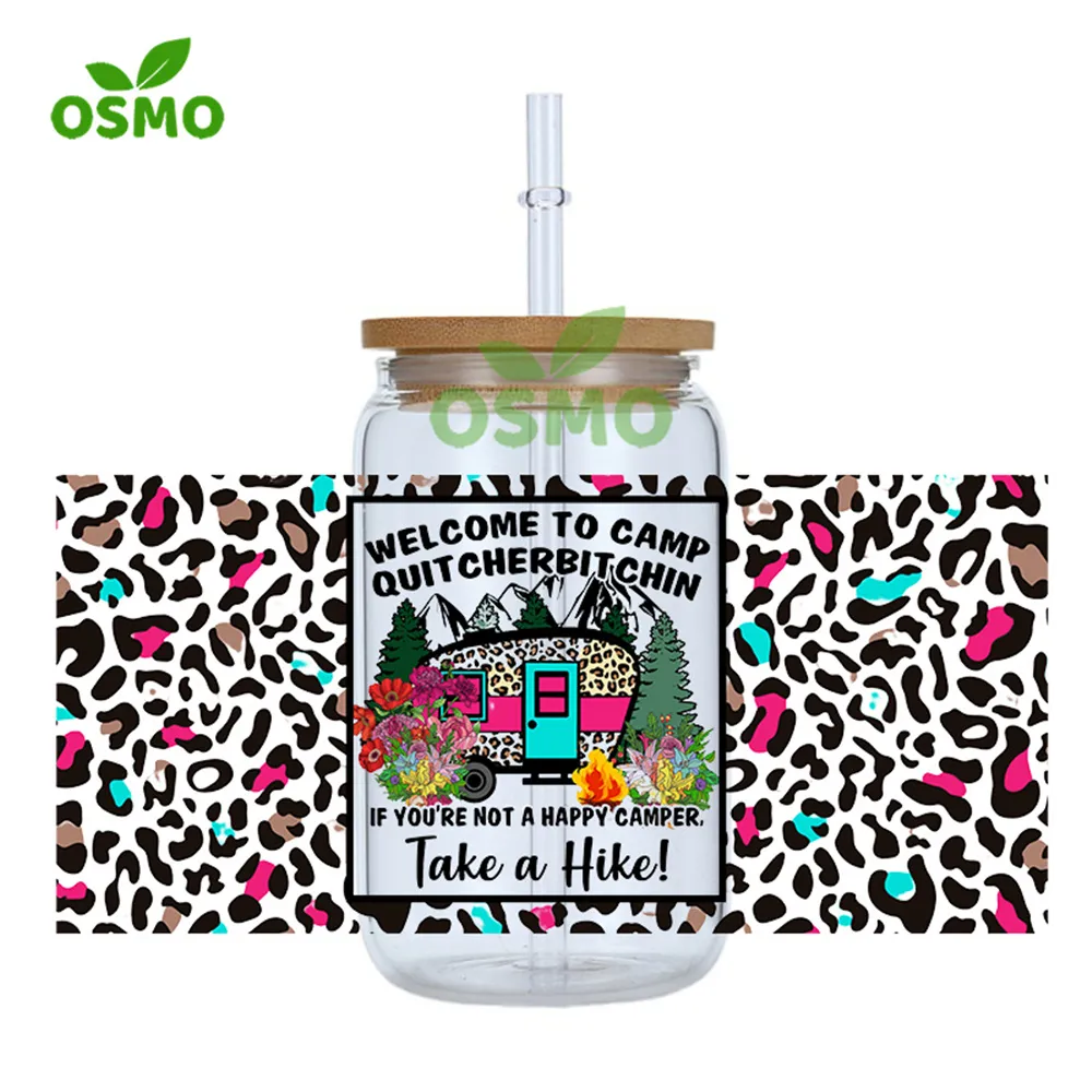 Osmo Factory Wholesale UV Dtf Cup Wraps 16oz Libbey Glass Can Wraps Transfers Sticker Decals