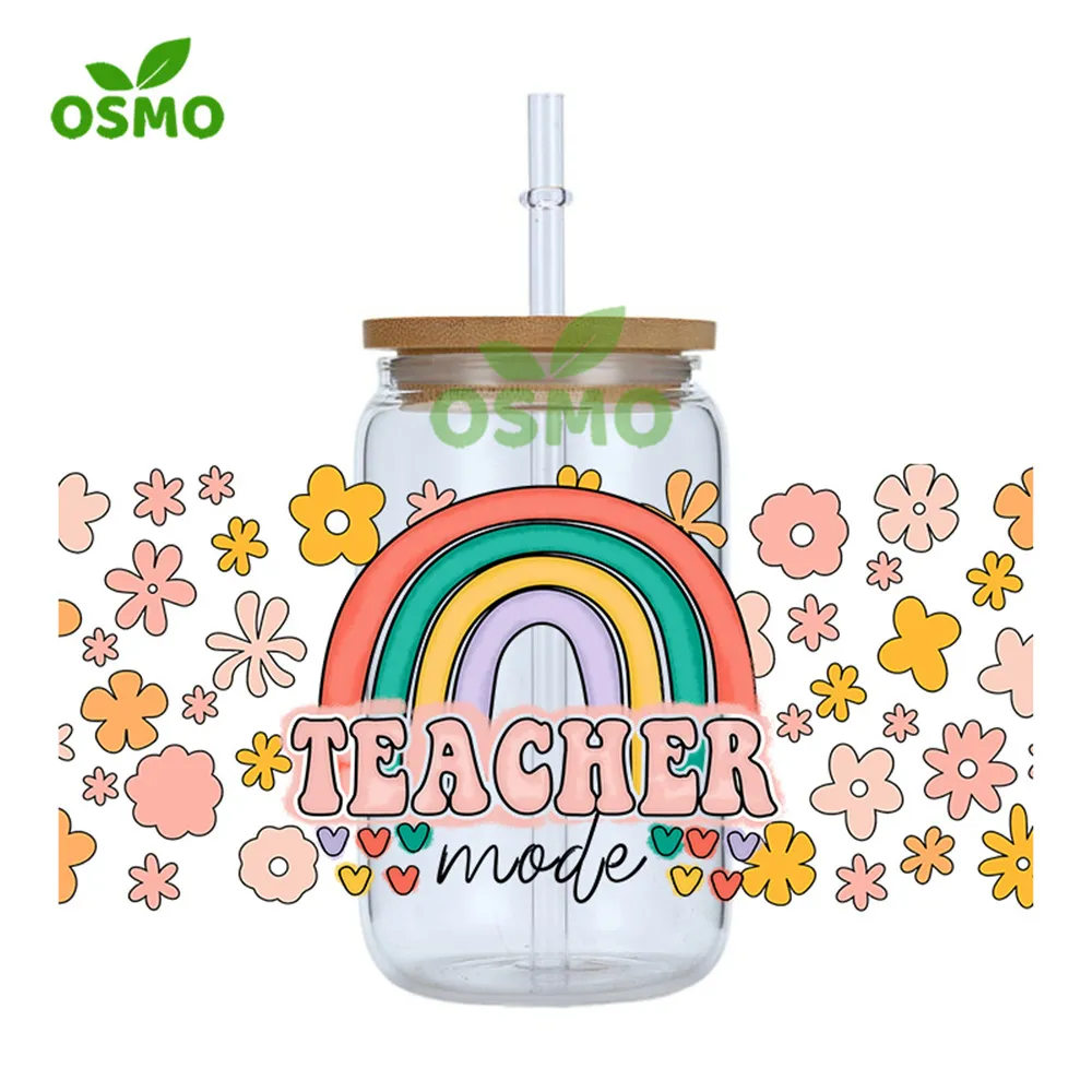 Osmo Factory Wholesale UV Dtf Cup Wraps 16oz Libbey Glass Can Wraps UV Transfers Sticker Decals