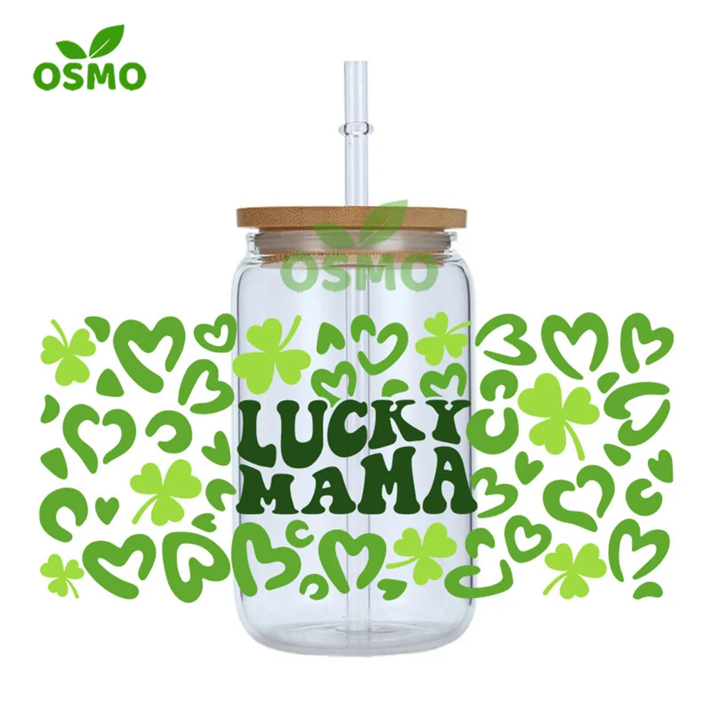Osmo Wholesale Custom Printed 3D UV Dtf Transfer Cup Wraps For 16oz Libbey Glass Beer Cans 24oz Cold Cup Wraps