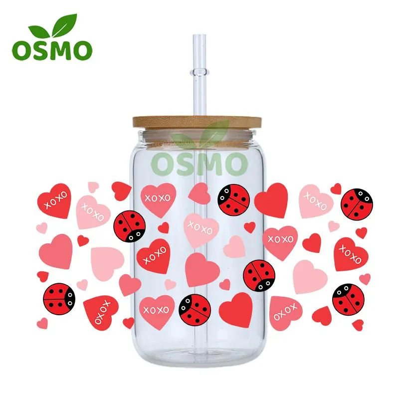 Osmo Wholesale MOQ 100pcs Custom Die Cut Transfer Wraps Full Color UV Dtf  Print Wraps for Cups Tumblers Libbey Glass Cans