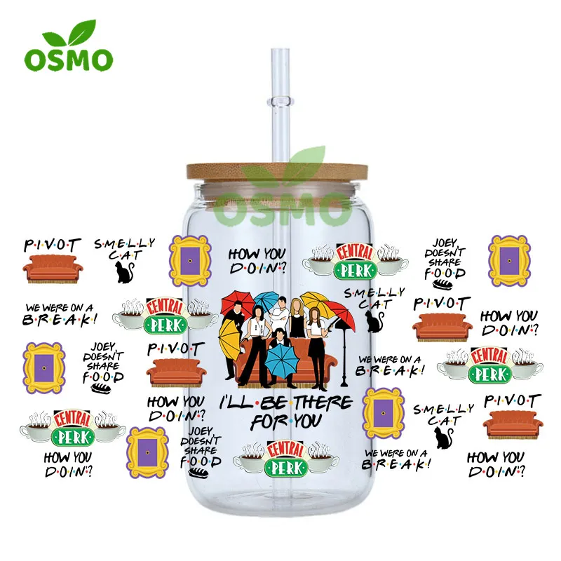 Osmo Wholesale MOQ 100pcs Custom Transfer Cup Wraps Full Color 3D UV Dtf  Print Wraps for Cups Tumblers Libbey Glass Cans