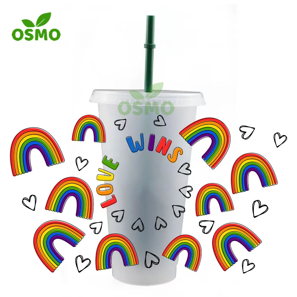 Osmo Wholesale Ready To Transfer Custom UV DTF Sublimation Cup Wrap Design Transfers for Mugs Coffee Cups Tumblers