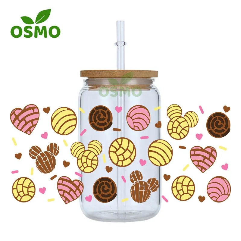 Osmo Wholesale Ready to Transfer UV Dtf Cup Wraps Cafecito Y Chisme 16oz Libbey Glass Can Wraps Transfers Sticker Decals