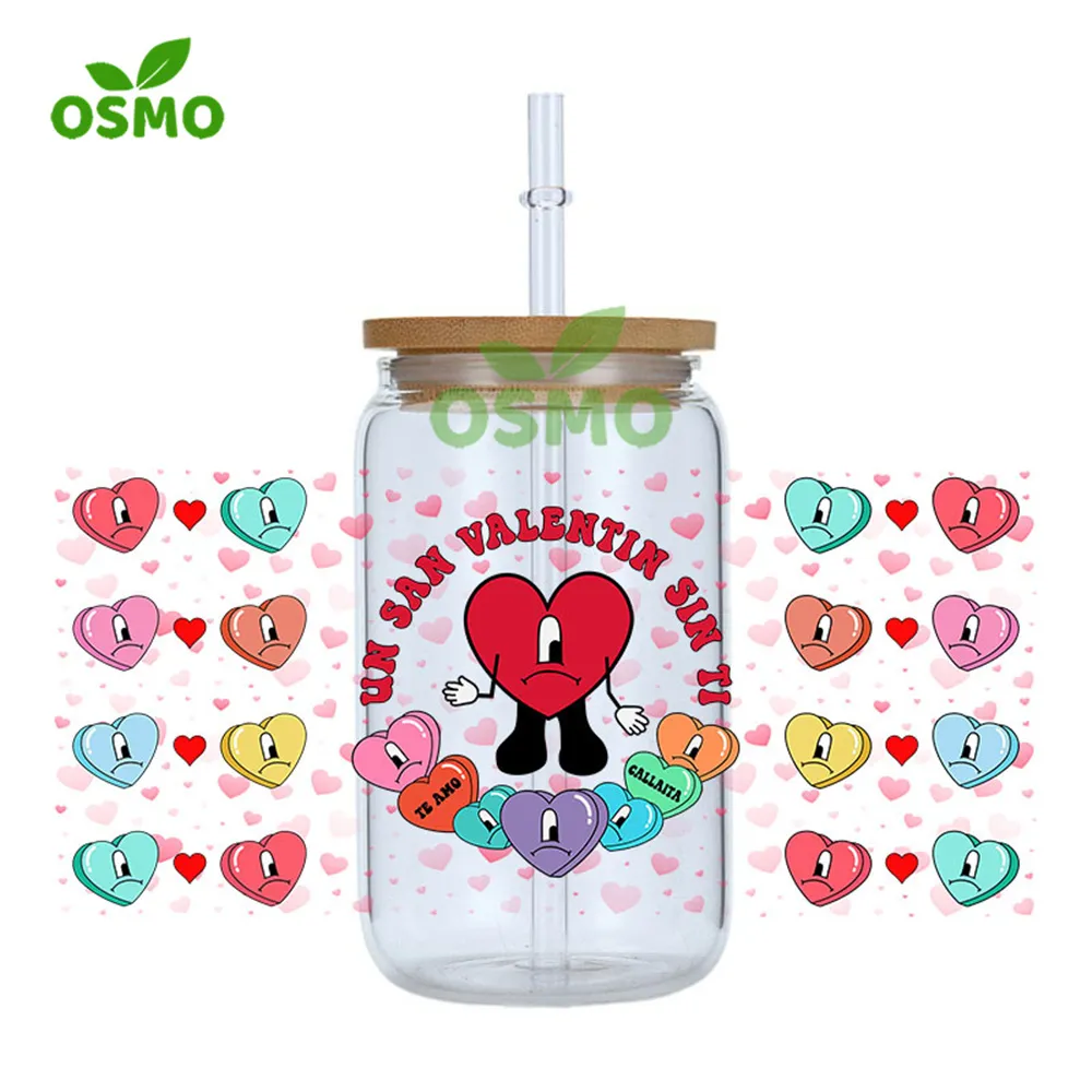 Osmo Wholesale Ready to Transfer UV Dtf Cup Wraps Retro Wallen Bull Skull 16oz Libbey Glass Can Wraps Transfers Decals