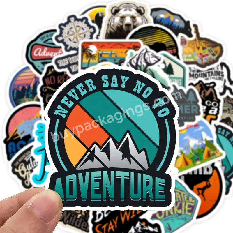 Outdoor Scenery Car Skateboard Cartoon Adventure Travel Waterproof Sticker - Buy Car Stickers,Skateboard Stickers,Outdoor Scenery Stickers.