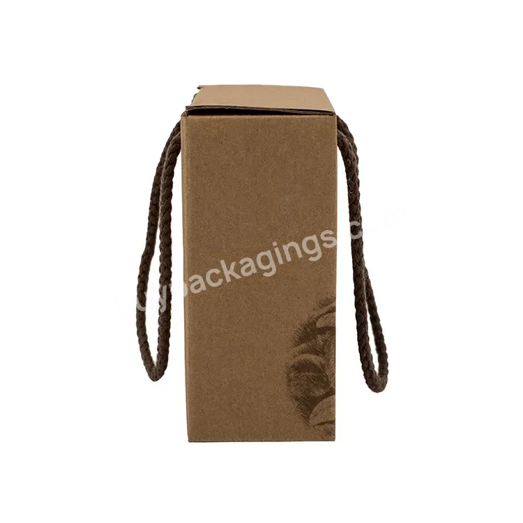 Packaging Corrugated Box With Rope Handle Strong Kraft Paper Logo Printing Disposable Uv Coating Varnishing Embossing Stamping - Buy Corrugated Box With Rope Handle,Packaging Corrugated Box,Kraft Paper Packaging Box.