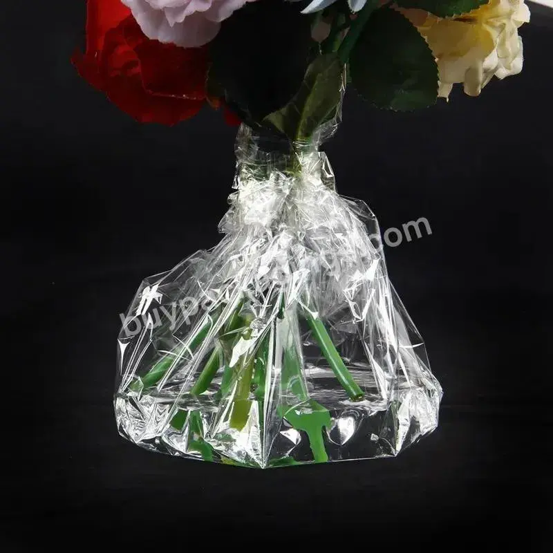 Packaging Flower Shop Gift Dustproof Bouquet Waterproof 50pcs Glasspaper Plastic Transparent Wrapping Paper For Flowers